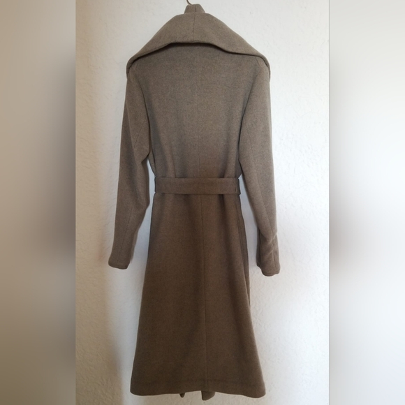 Rino & Pelle Milon Long Wood Blend Coat trench double folded collar 38 - Picture 6 of 11